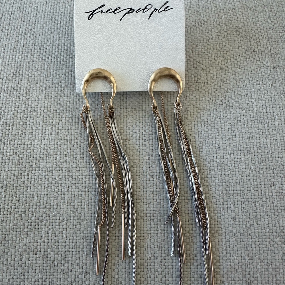 Free People Gold and Silver Chain Earrings